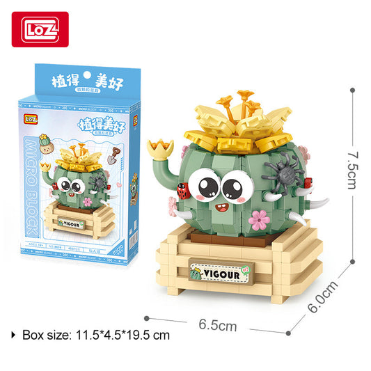 LOZ Micro Cute Cactus Ball Building Set 8834 | 450 Piece Miniature Model