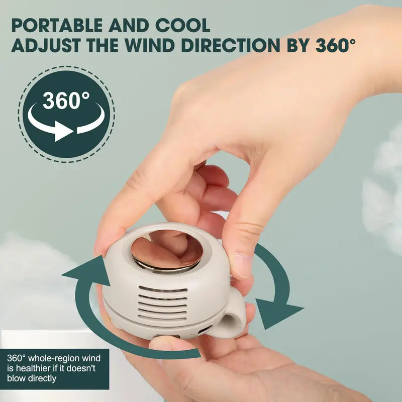 Mini Clip Fan Hanging Waist Neck Fan Girl Electric Air Cooling Fan 900mah USB Leafless Fan 3 Speeds For Outdoor Camping Fishing