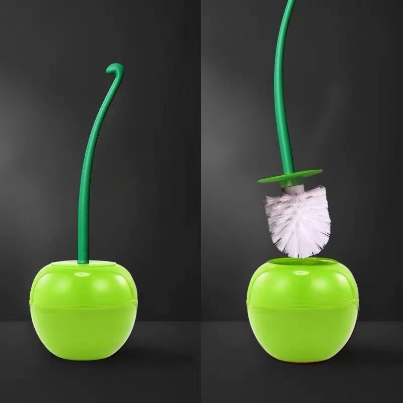 Long Handle Soft Hair Household Toilet Brush Cherry Toilet Brush Daily Necessities Creative Plastic Cleaning Brush Toilet Brush Set