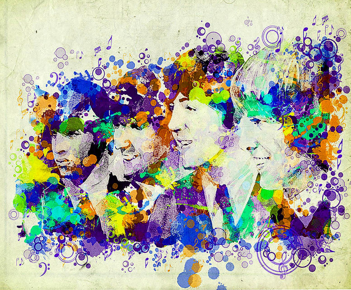 The Beatles 60cm x 49.5cm Large Metal Sign