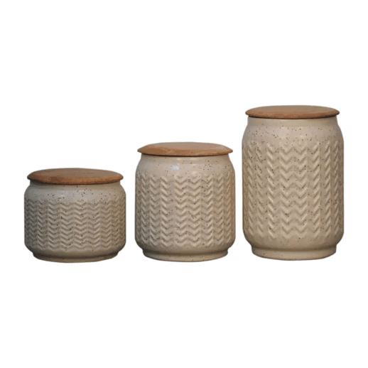 Artisan Zig-Zag Patterned Sugar, Tea and Coffee Set