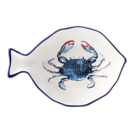 Dish of the Day Medium Fish-Shaped Dish with Crab Design