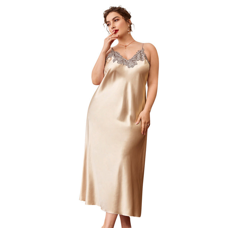 Women's Long Silk-like Casual Homewear