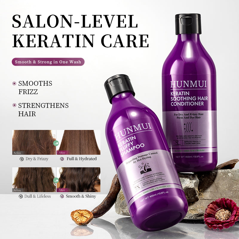HUNMUI Keratin Hair Conditioner,Shampoo 400ml