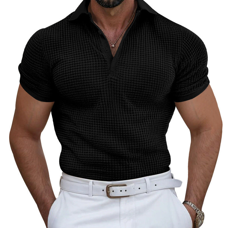 High-end Waffle Polo Shirt For Men