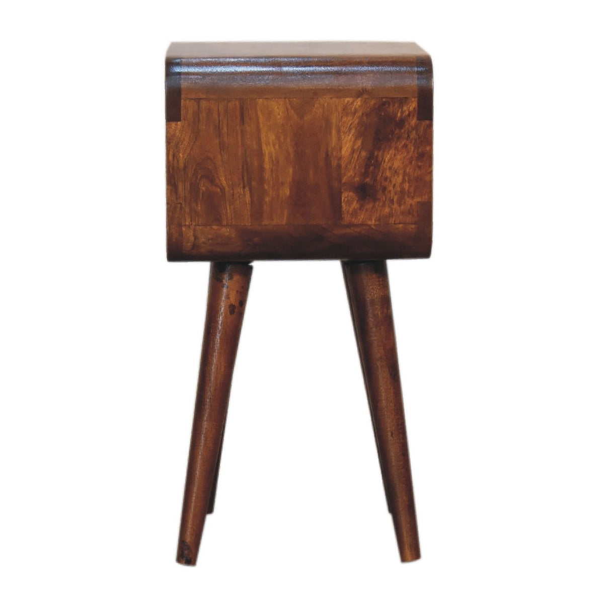 Artisan Mini Chestnut Curved Open Bedside Table