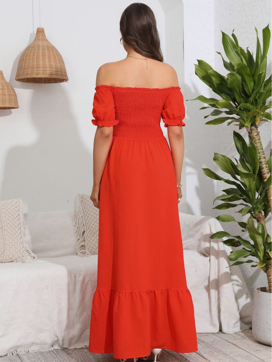 New Women's Casual Summer Backless Off-shoulder Long Dress