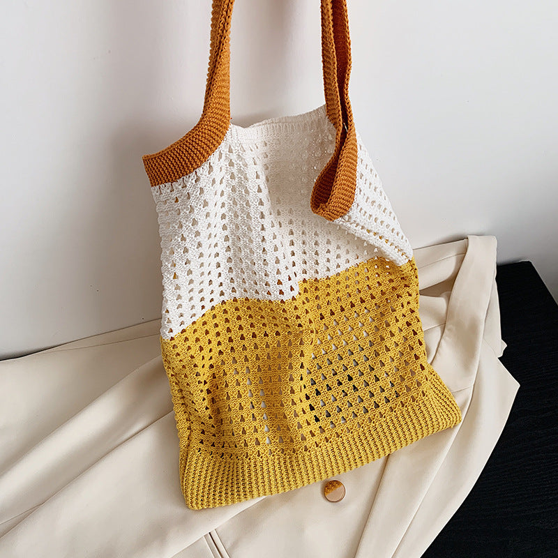 Simple Retro Hollow Knitted Handbag Shoulder Bag