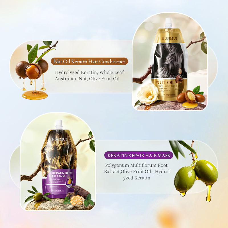 HUNMUI Nut Oil Keratin Hair Conditioner Hair Mask 350g