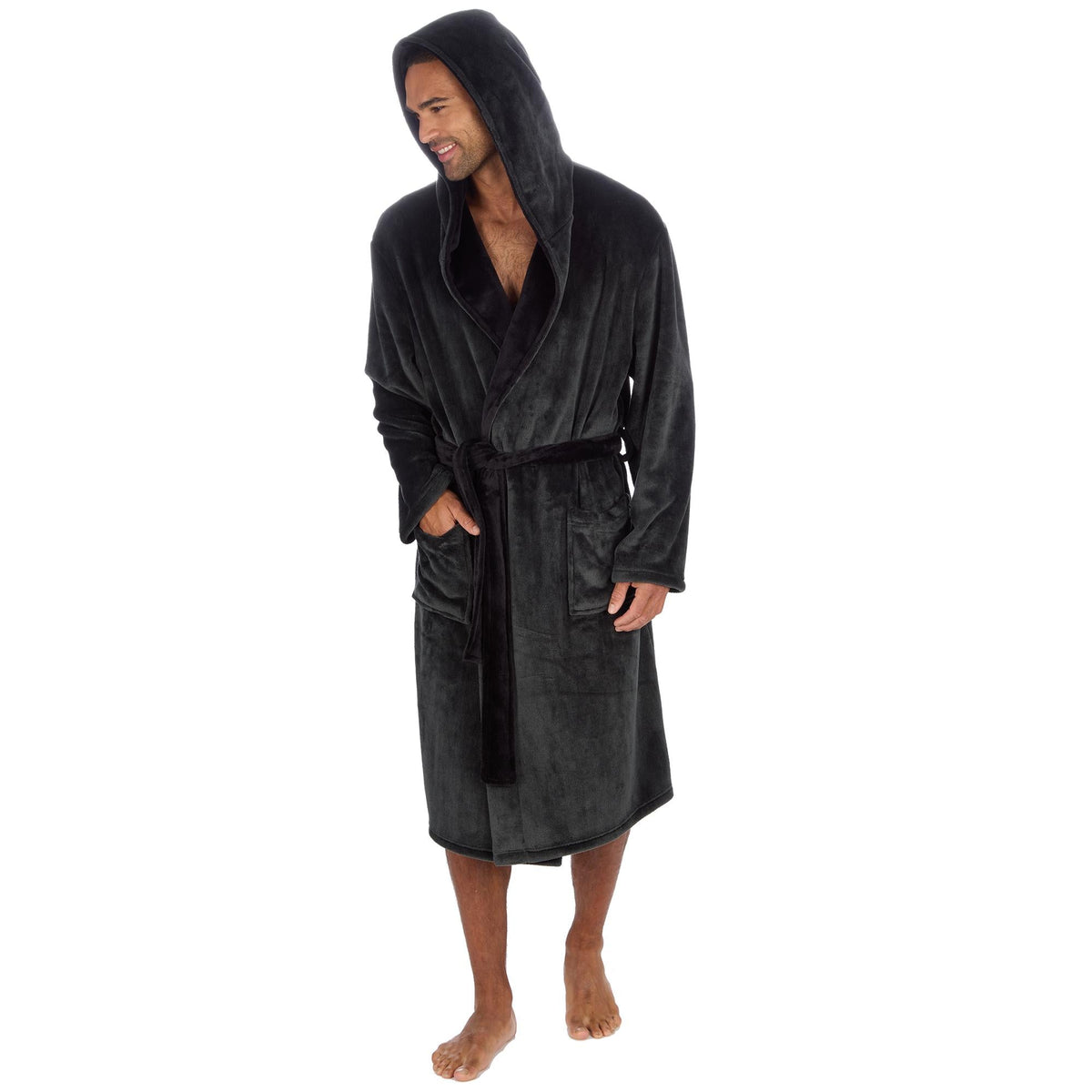 Pierre Roche Luxury Hooded Fleece Dressing Gown