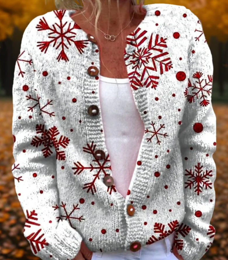 Creative Animal Print Shading Women's Cardigan Sweater