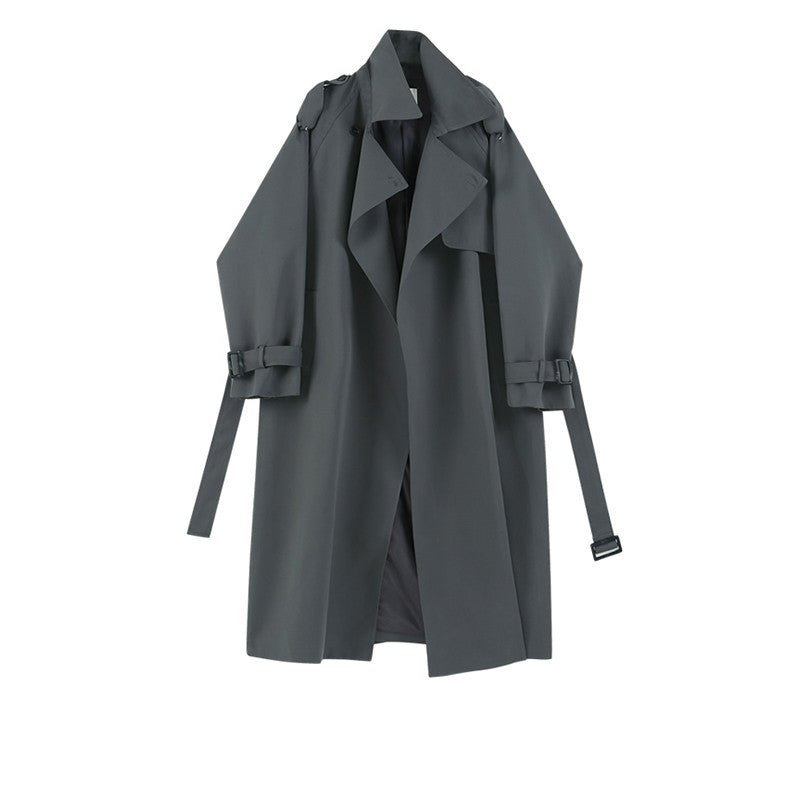 New Women's Loose Mid-length Trench Coat