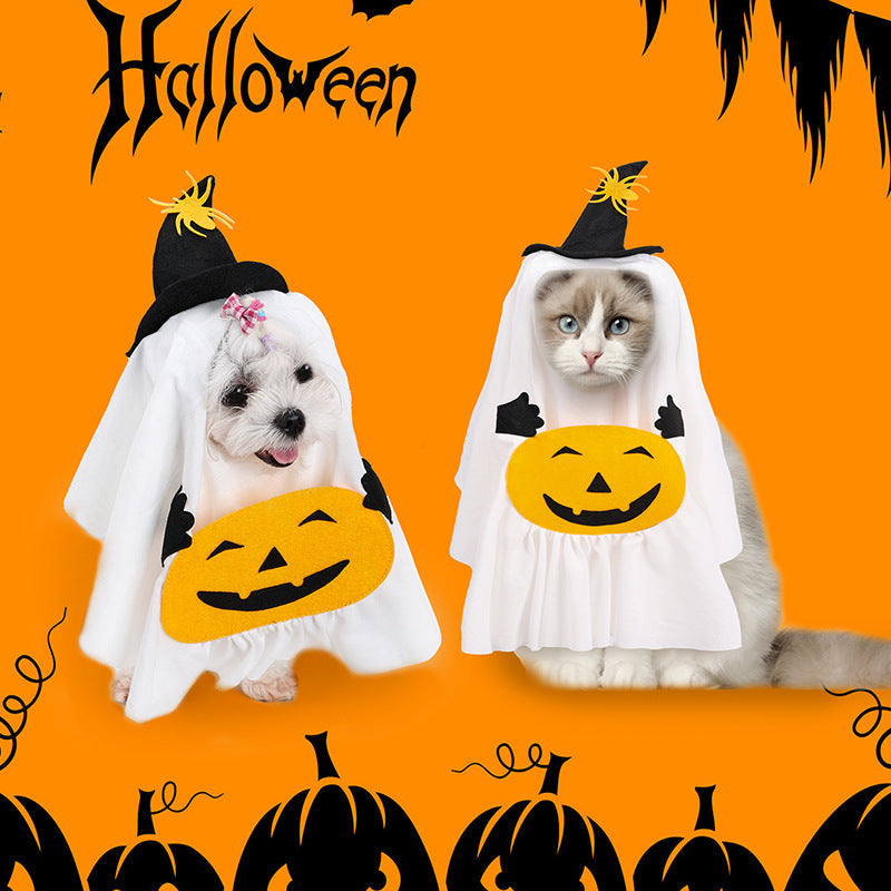Creative Pumpkin Ghost Dog Funny Clothes Suit