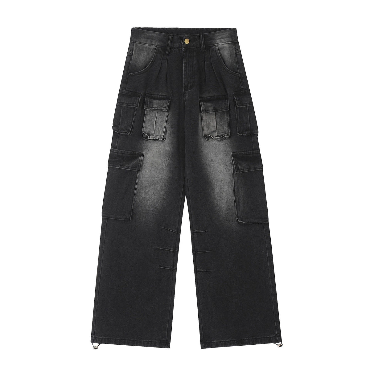 Multi-pocket Loose Multi-pocket Washed Distressed Pants