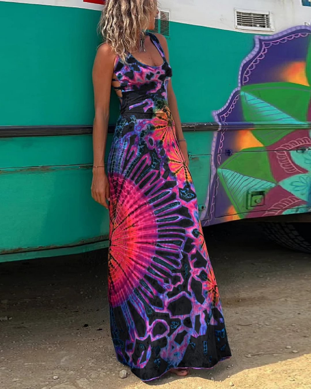 European And American Summer Sling Backless Dress