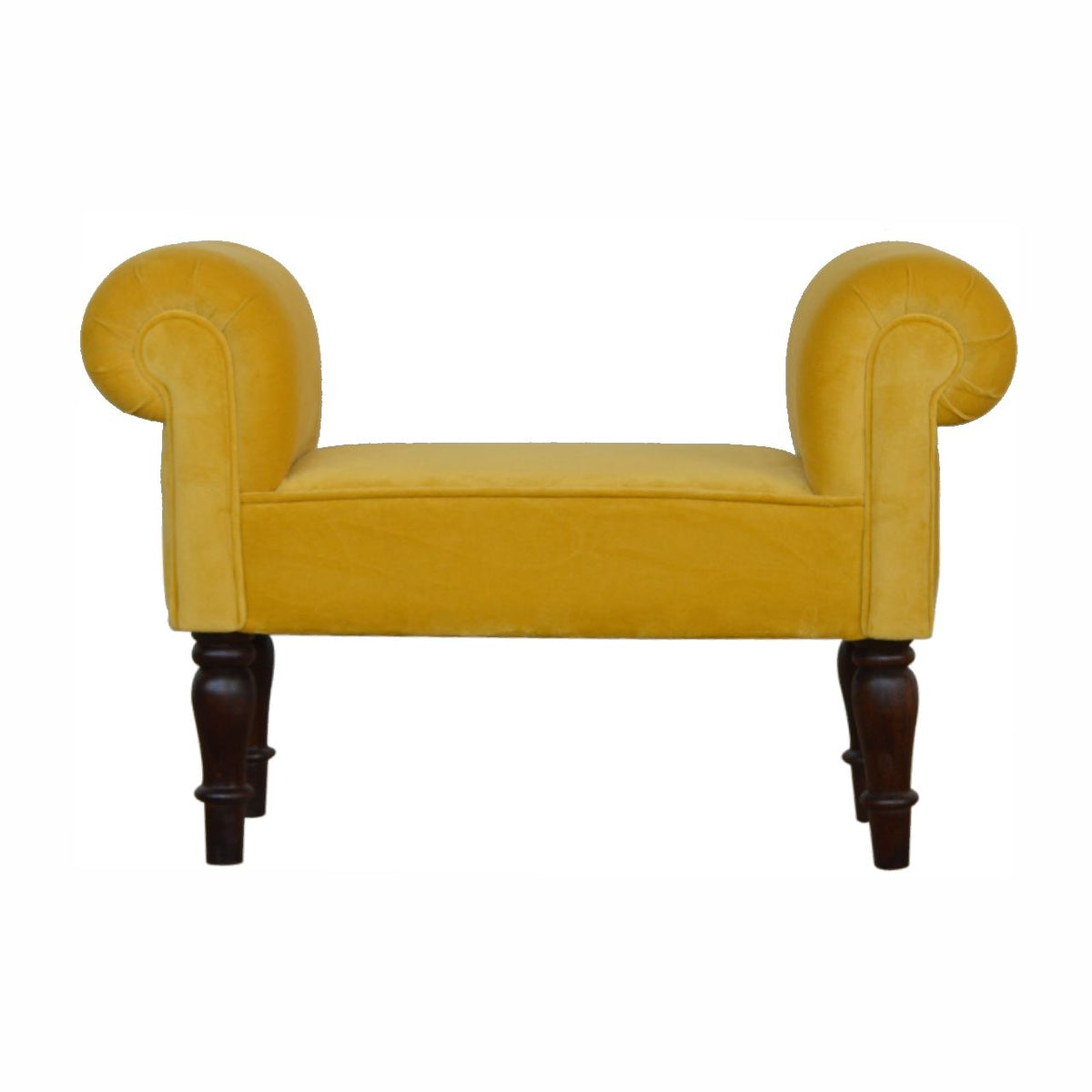 Artisan Mini Mustard Velvet Bench