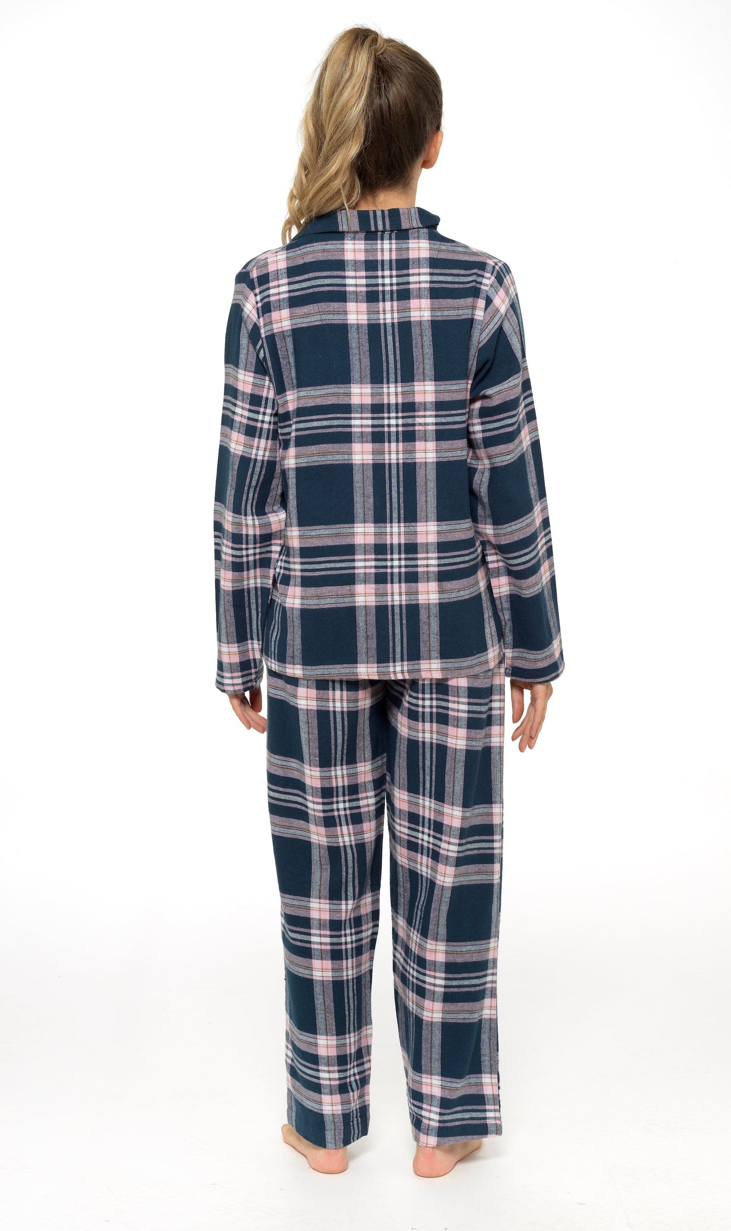 Women's Flannelette Check Pyjama Set | Soft Brushed Cotton Nightwear