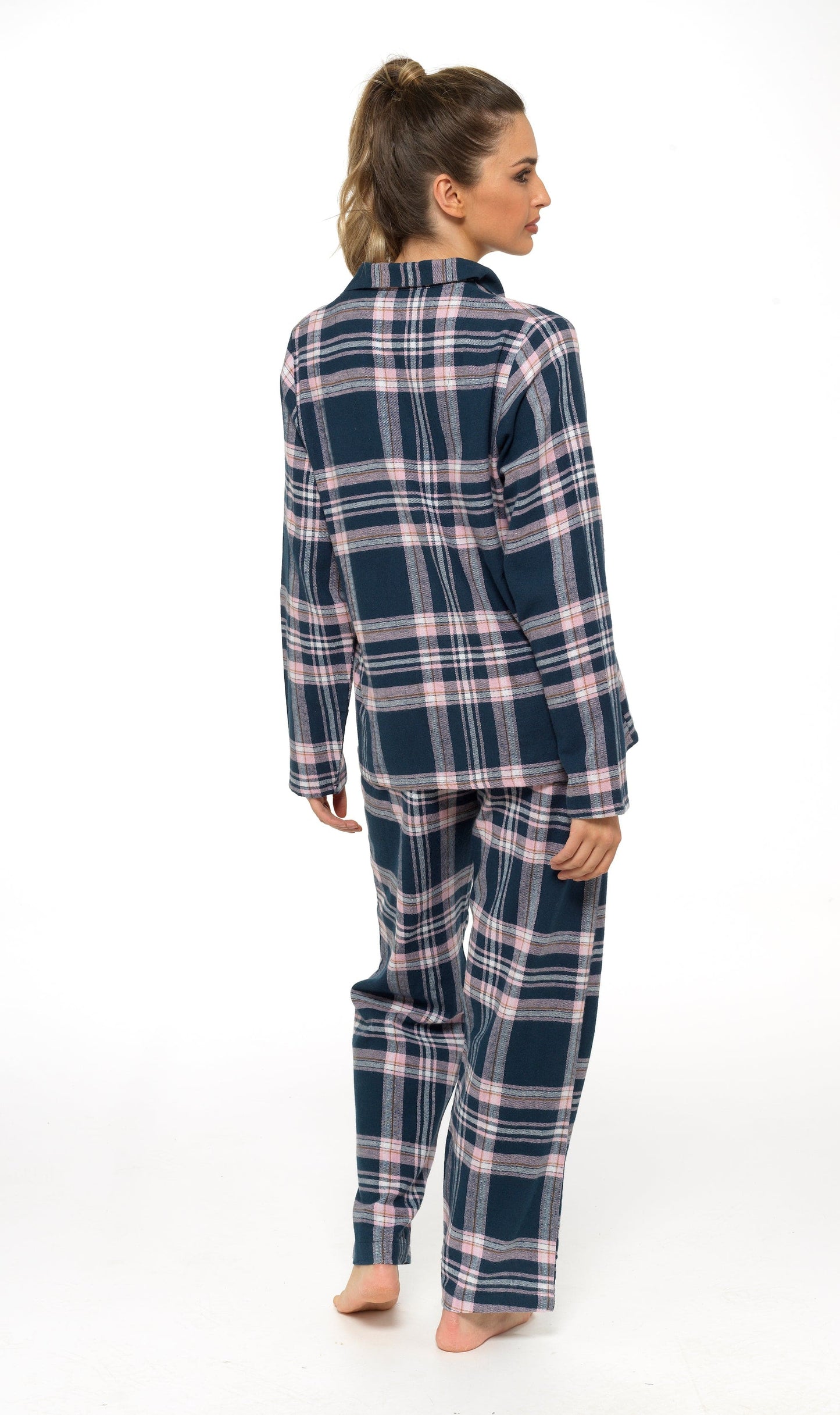 Women's Flannelette Check Pyjama Set | Soft Brushed Cotton Nightwear