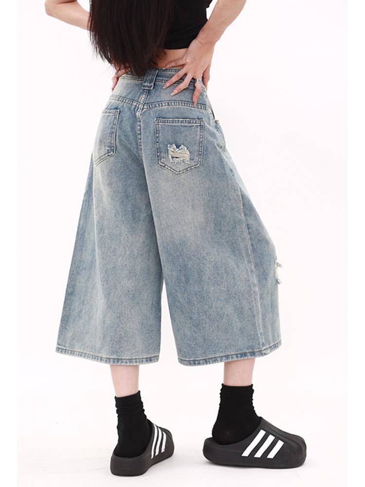 Women's American-style Retro Cropped Jeans Summer