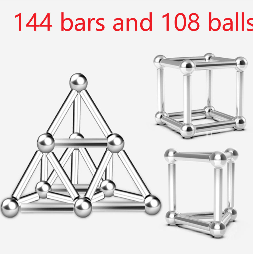 Magnet Rubik's Cube Magic Blocks Children Assembly Toys Educational Bucky Magnetic Rod Steel Ball Set Educational Toy