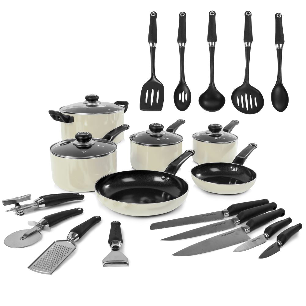 Morphy Richards 20 Piece Cookware Set in Cream
