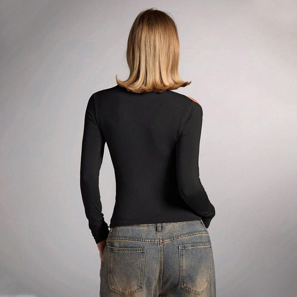 Women's Pure Color Halter Fashion Shoulder-baring Slim Top