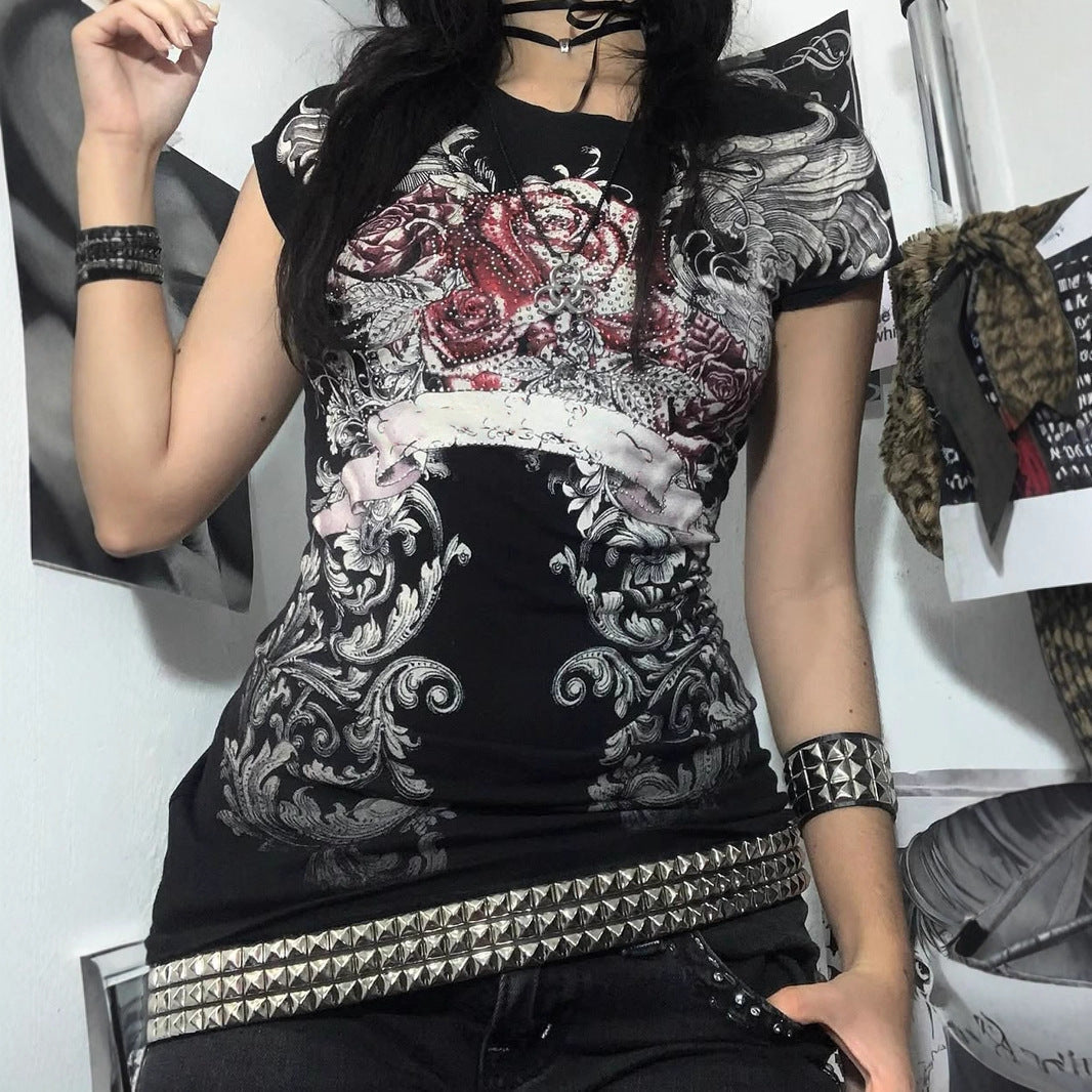 European-style Trendy Women's Slim-fit Short-sleeve Tops For Girls