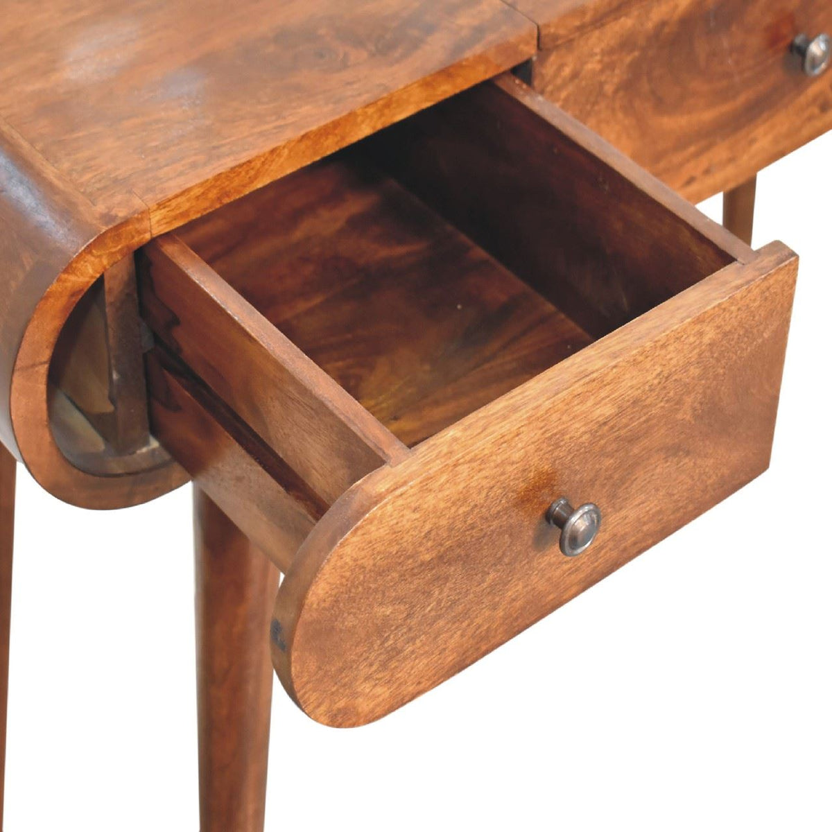 Artisan Chestnut Dressing Table with Foldable Mirror