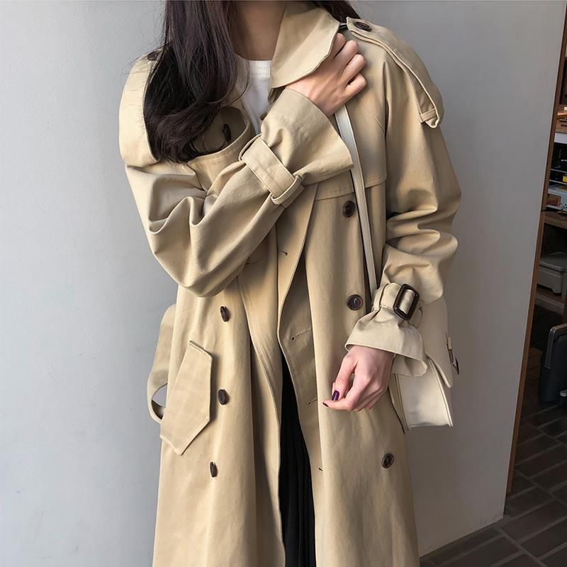 Loose Over-the-knee Women's Mid-length Trench Coat