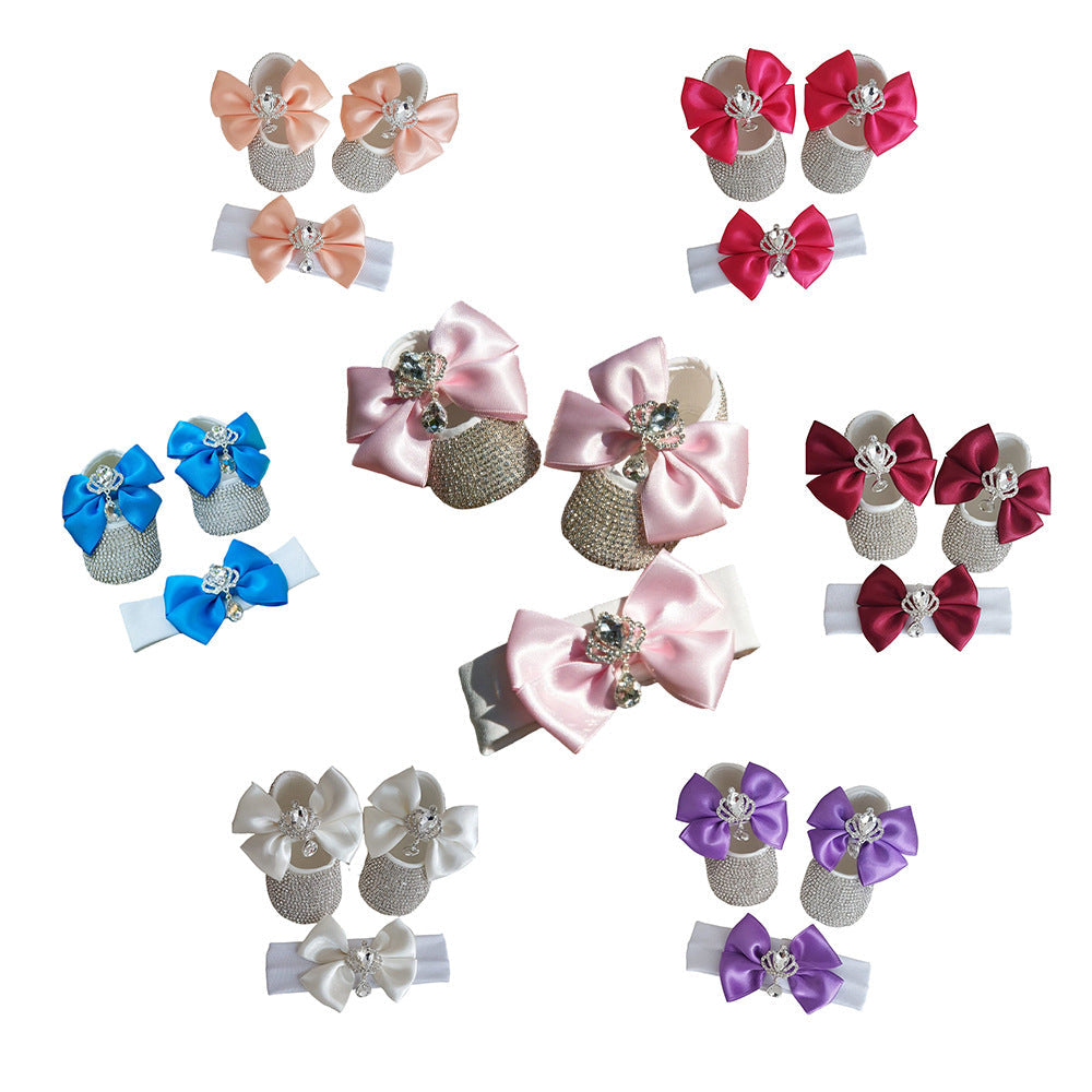 Photography Props And Headband Baby Toddler Shoes Soft Sole Suit