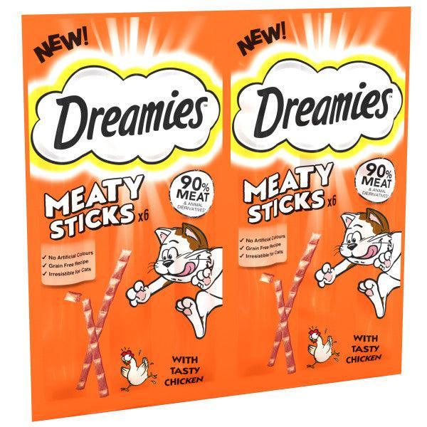 Dreamies Meaty Sticks Chicken Cat Treats 30g - Case of 14