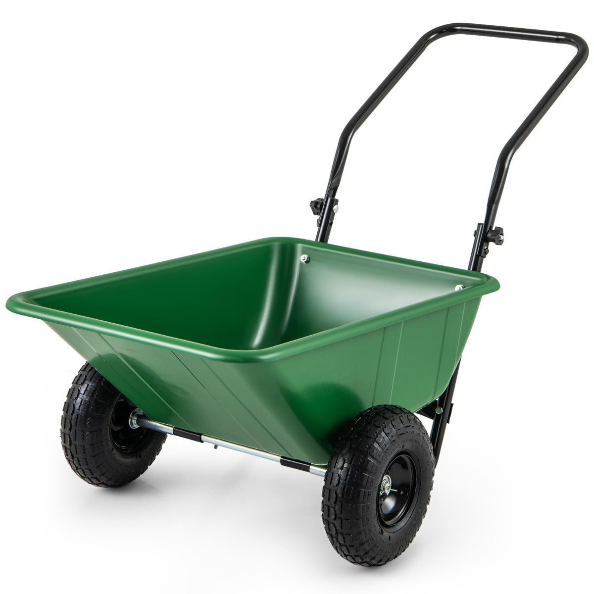 Heavy-Duty Garden Utility Cart with Pneumatic Tires-Black