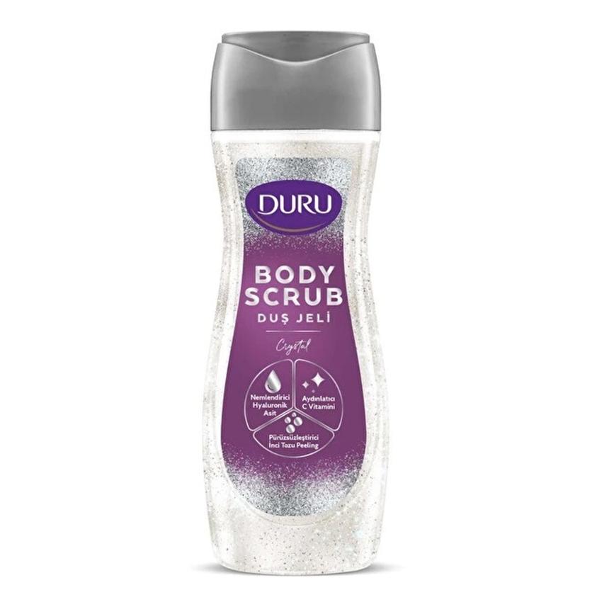 Duru Crystal Exfoliating Body Scrub Shower Gel with Hyaluronic Acid & Vitamin C 450ml