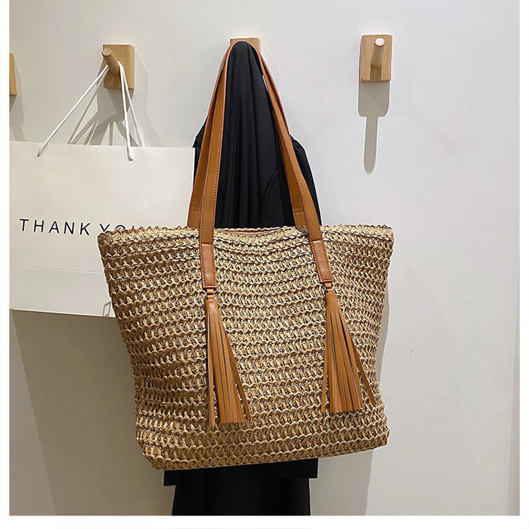 Large Capacity Handmade Storage Cotton And Linen Shoulder Bag