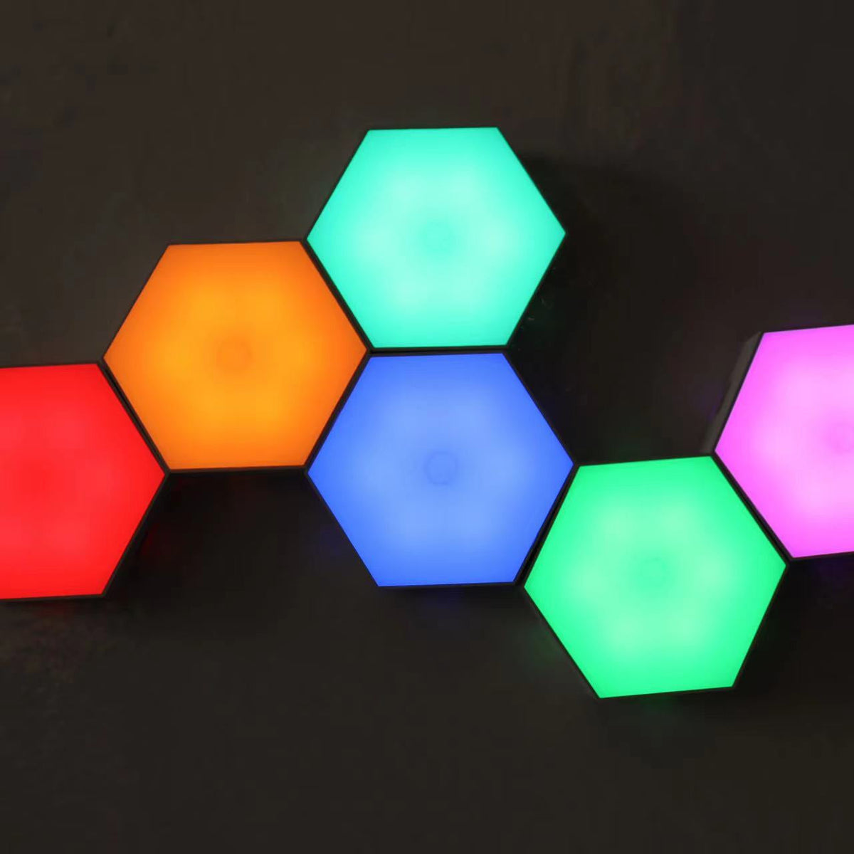 Compatible with Apple, Wireless Smart Phone Controlled LED Modular Honeycomb Light DIY Assembly Hexagonal Quantum Light Working With Android IOS System