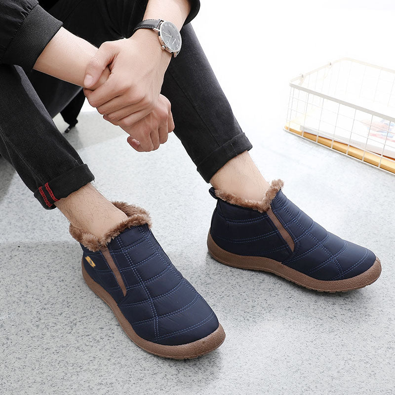 Winter Men's Cotton Shoes High-top Warm Fleece-lined