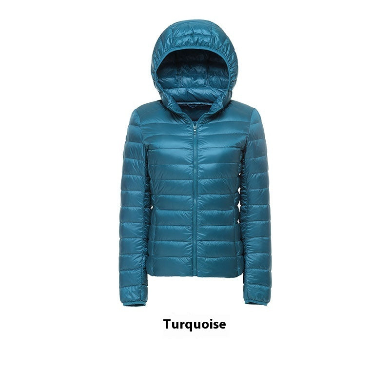 Women's Short Slim-fit Lightweight Thin Loose Hooded Coat
