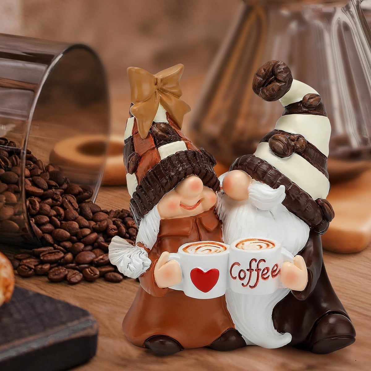 Valentine's Day Gift Coffee Double Dwarf Resin Craft Ornament