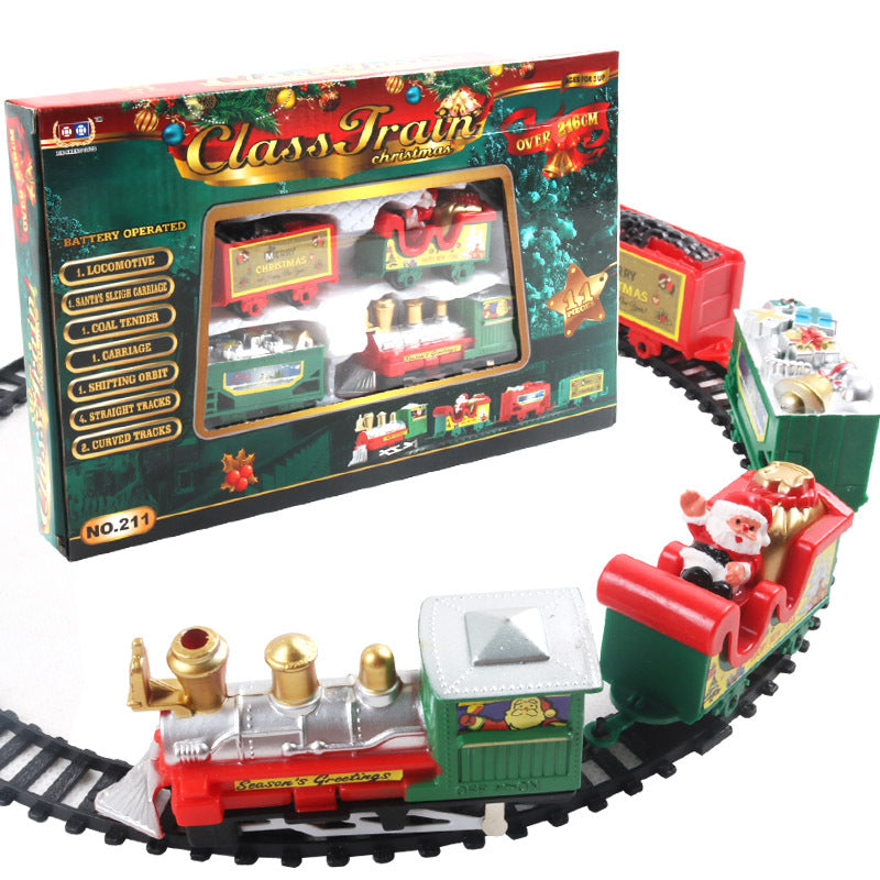 Christmas Electric Rail Car Toy Simulation Mini