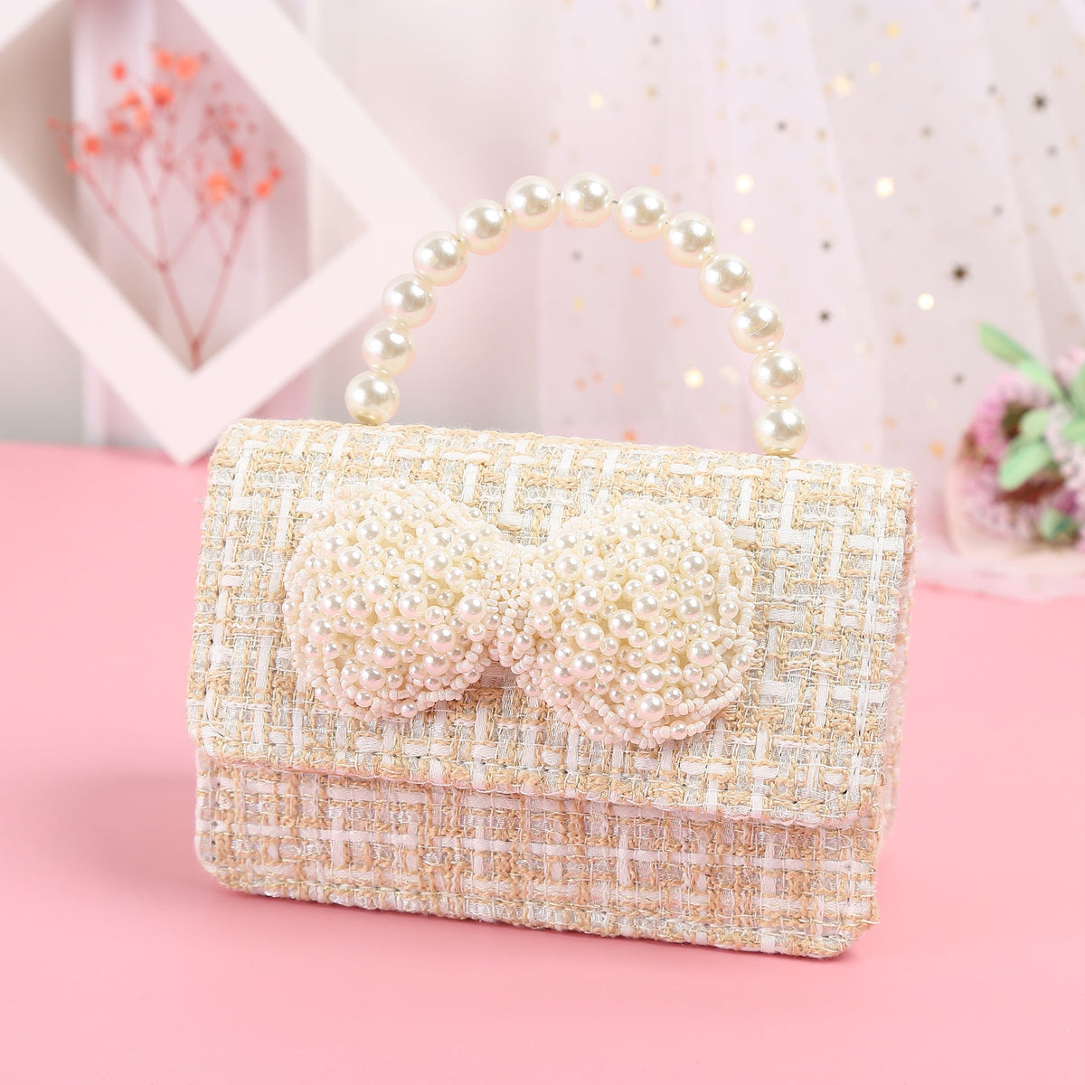Pearl Bow Trendy Fashion Portable Messenger Dual Purpose