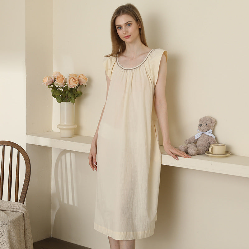 Backless Nightdress For Women Spring And Summer New Ruffled Candy Color Dress