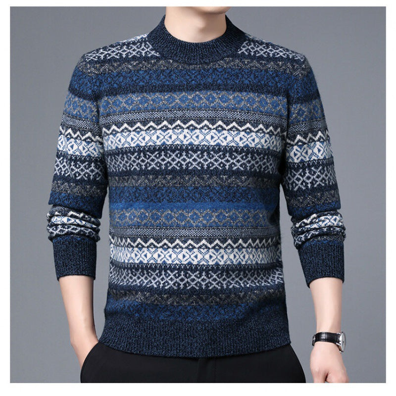 Winter Thickened Warm And Comfortable Round-neck Jacquard