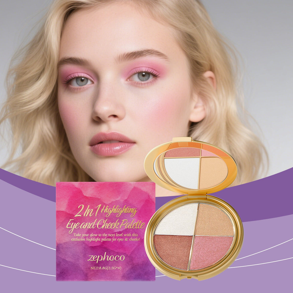 Highlight, Eyeshadow, And Blush Palette