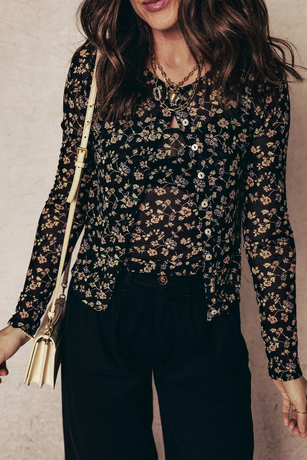 Women's Retro Simple Printed Shirt Set