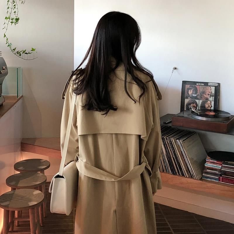 Loose Over-the-knee Women's Mid-length Trench Coat