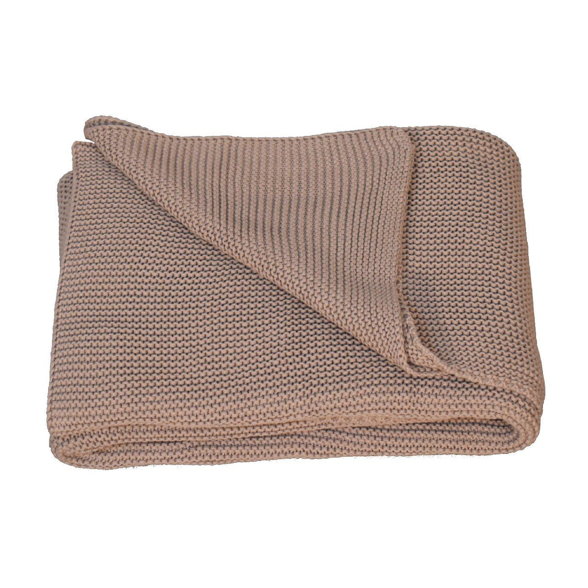 Artisan Double Bed Size Beige Knitted Throw