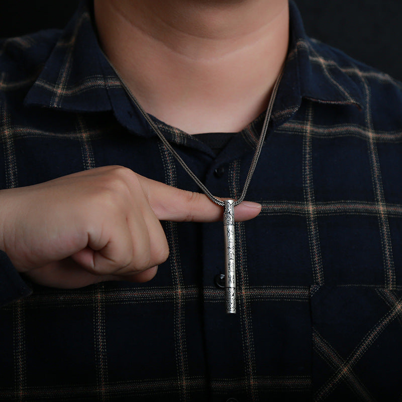 Sterling Silver Men's Pendant Necklace Trendy And Unique
