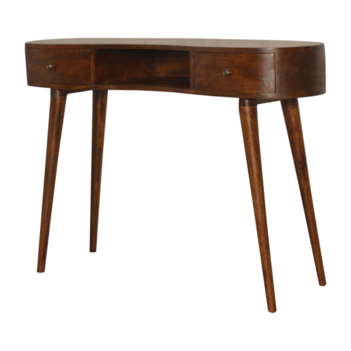 Artisan Chestnut Wave Writing Desk with 2 Drawers