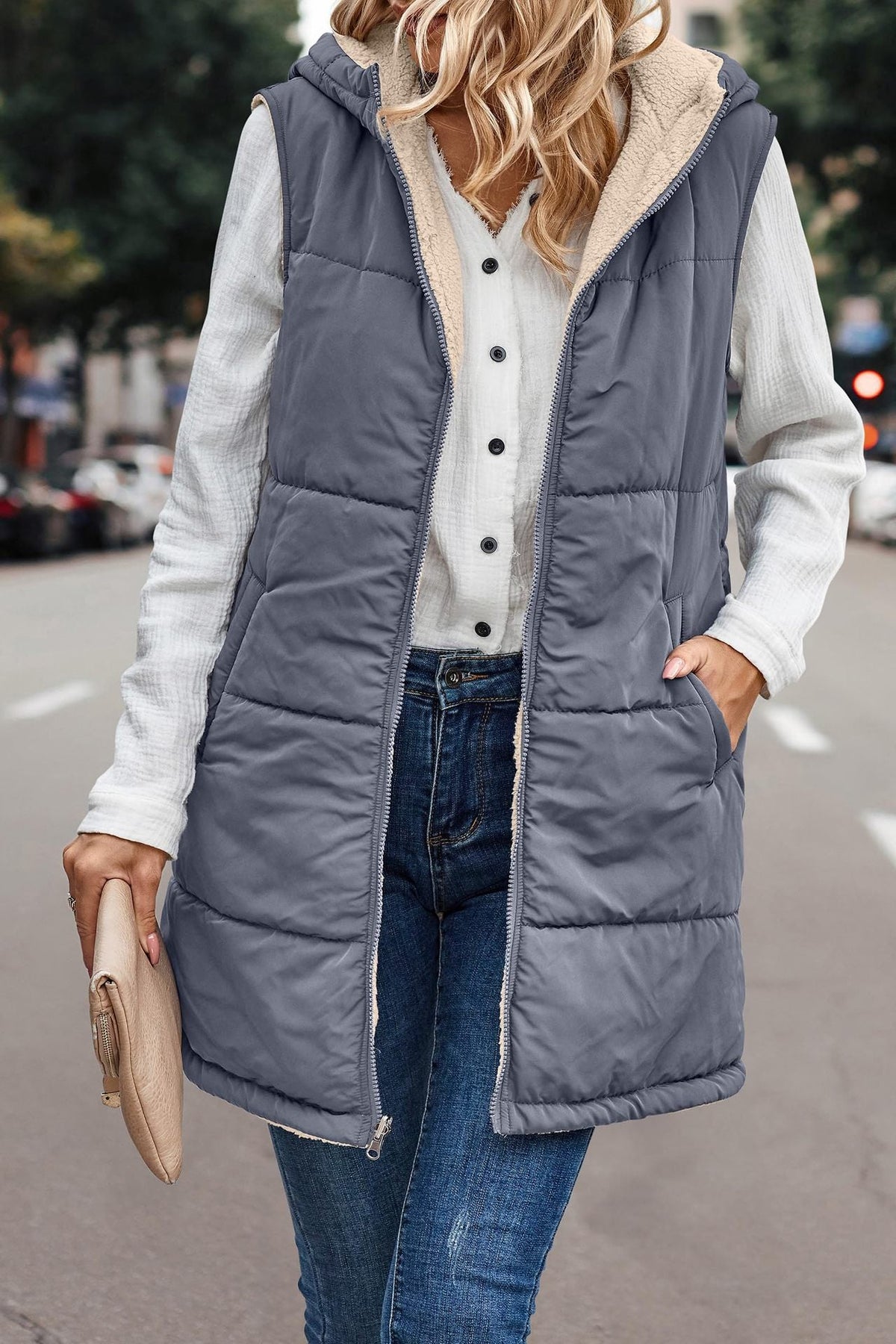 Hooded Double-sided Slim Fit Elegant Cardigan Vest