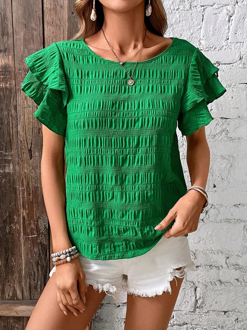 Women's Elegant Crew-neck Pullover T-shirt